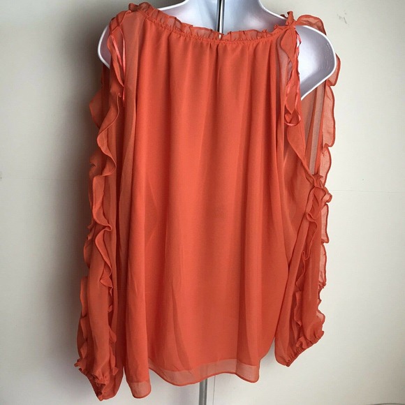 NWT 1. State Orange Slit Shoulder Top - Picture 5 of 10